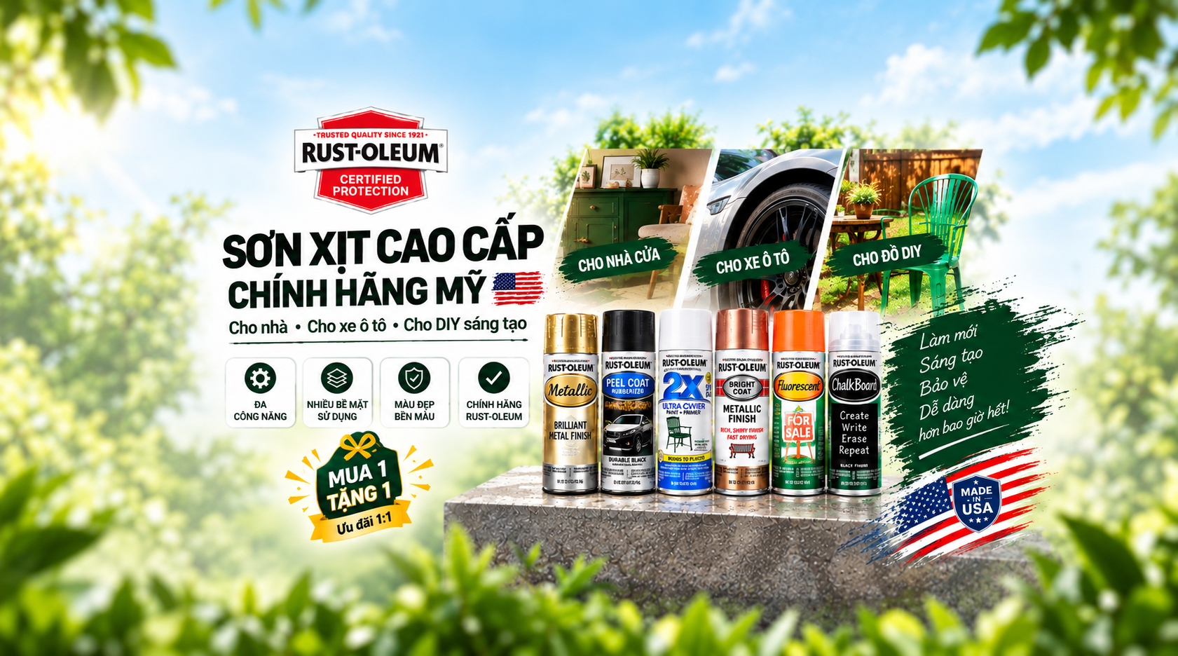 Rust-Oleum sơn xịt số 1 Hoa Kỳ